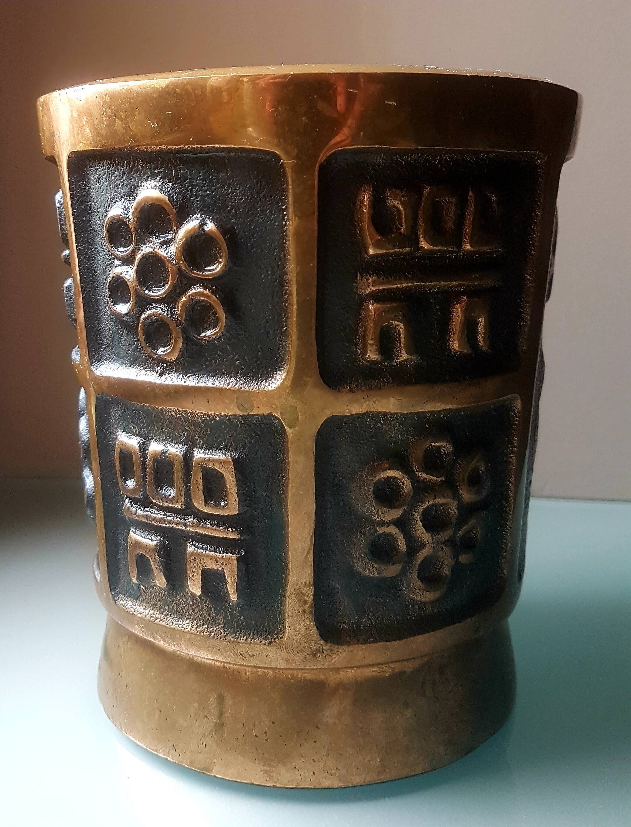 Bronze vase signed 60s