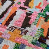 Tapis marocain berbère boujad multicolore moderne