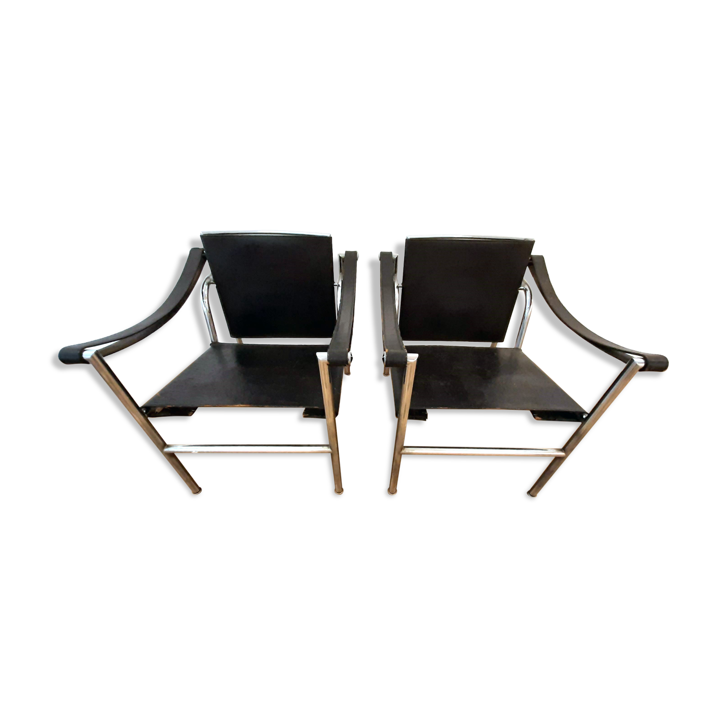 Le Corbusier, pair of LC1 armchairs
