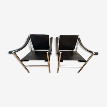 Le Corbusier, pair of LC1 armchairs