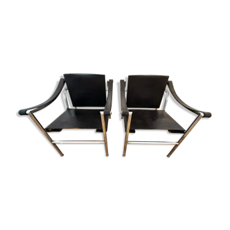 Le Corbusier, pair of LC1 armchairs