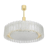 1 of 2 Stunning Murano Glass Tubes Ceiling Light by Doria, Germany, 1960s