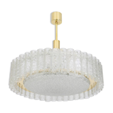 1 of 2 Stunning Murano Glass Tubes Ceiling Light by Doria, Germany, 1960s