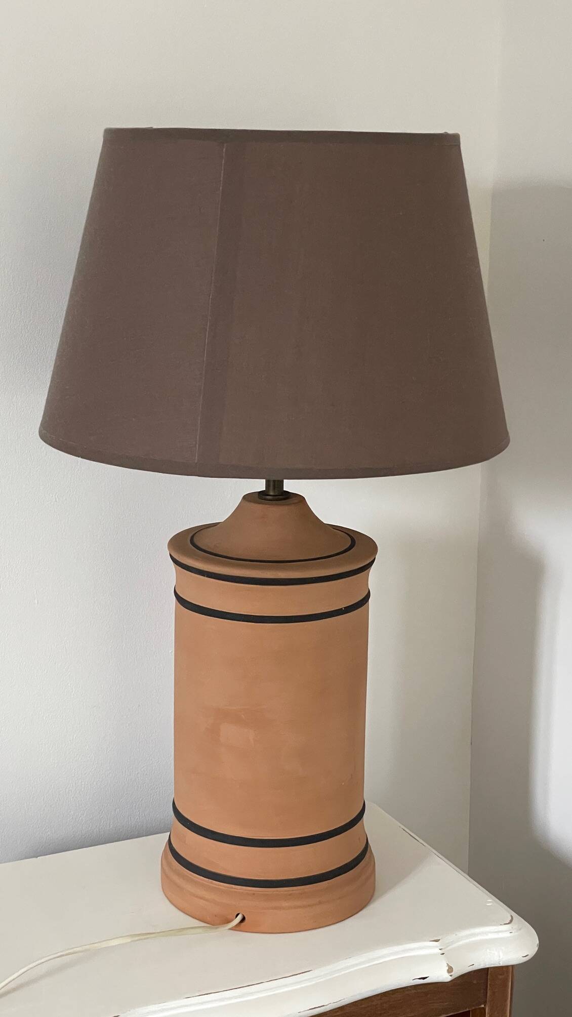 Lampe terracotta façon chanel vintage