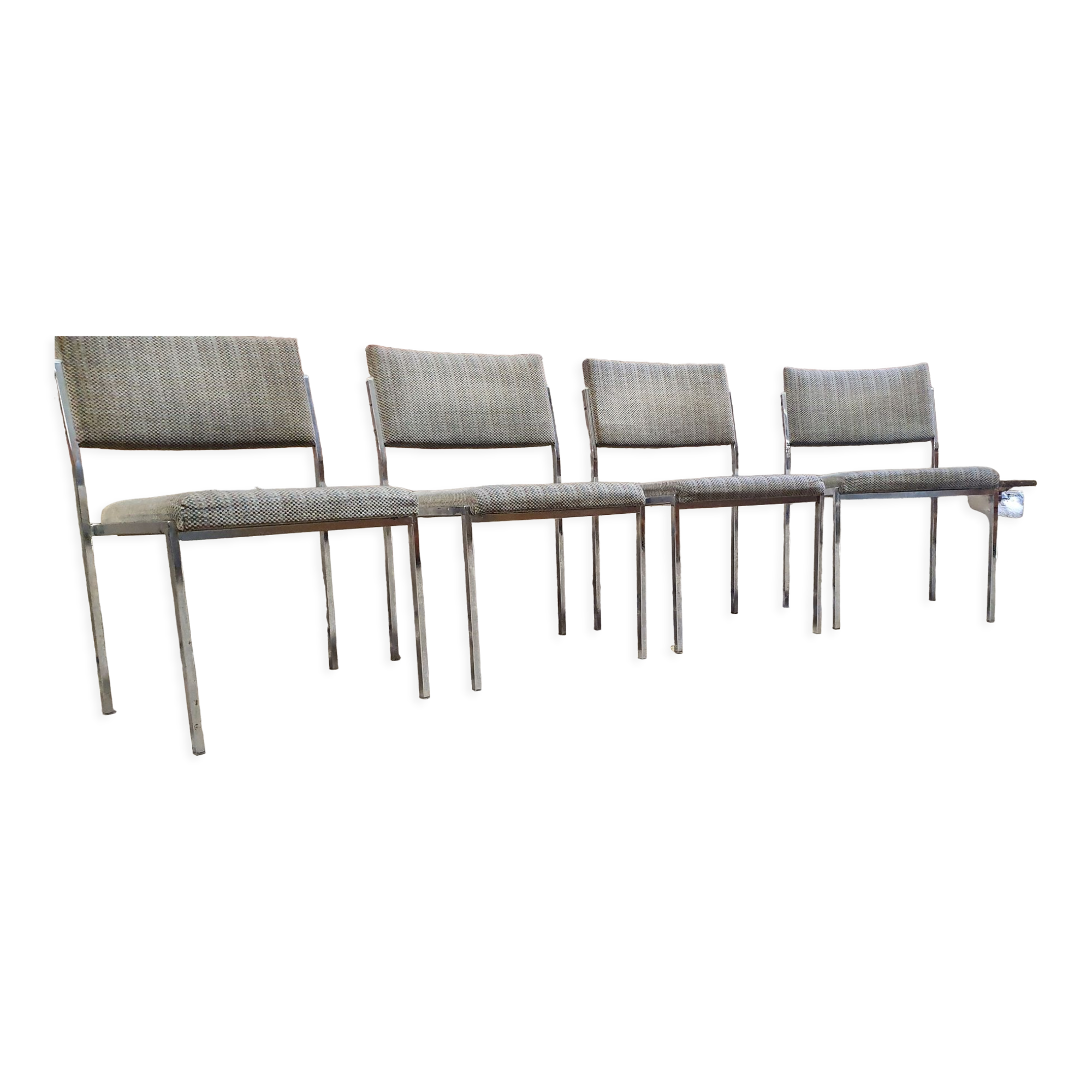 Lot de  quatre chaises fauteuil vintage