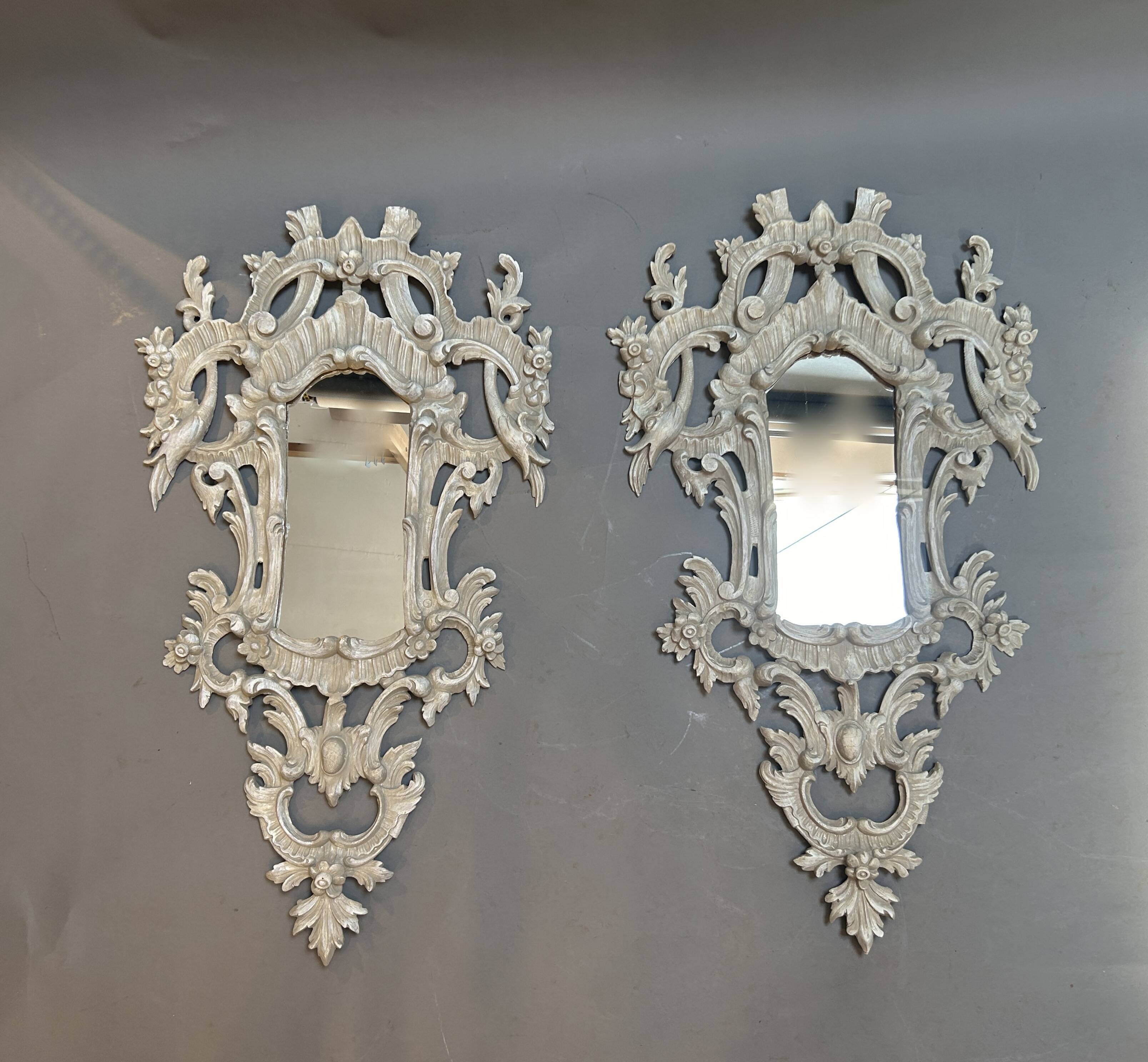 Pair C19th Continental Wall Mirrors