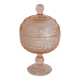Drageoir or sugar bowl in pink molded glass, rosaline