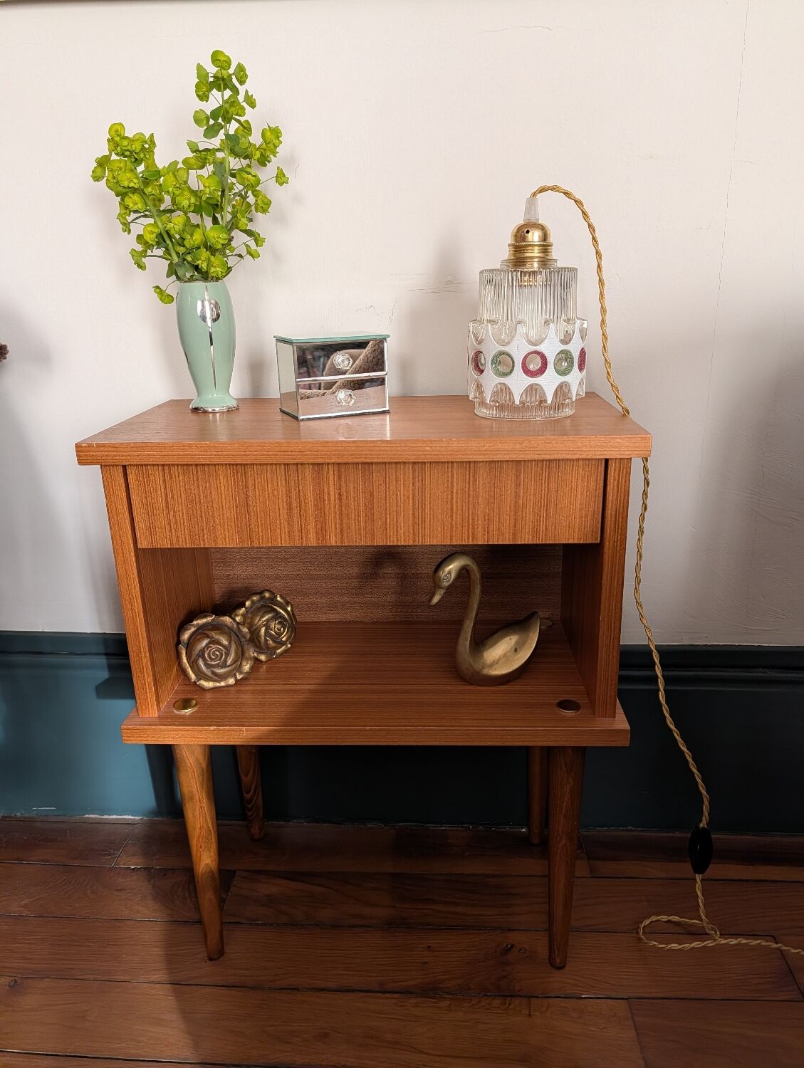 Textured glass pendant in the style of Doria Leuchten (1960)