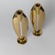 Doré Laiton Vintage Candle Holders – Two 1970s Art Deco Brass Sculptures, Elegant Table Centerpiece