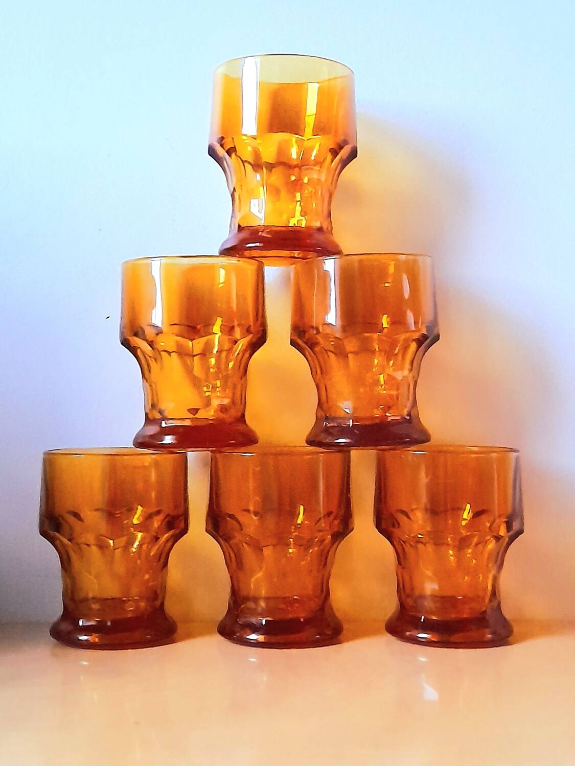 Verres ambrés Italie 1970