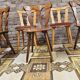 Set of 6 mismatched Baumann style bistro chairs from the 1970s