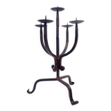 Vintage 5-arm wrought iron candle holder - 1970s