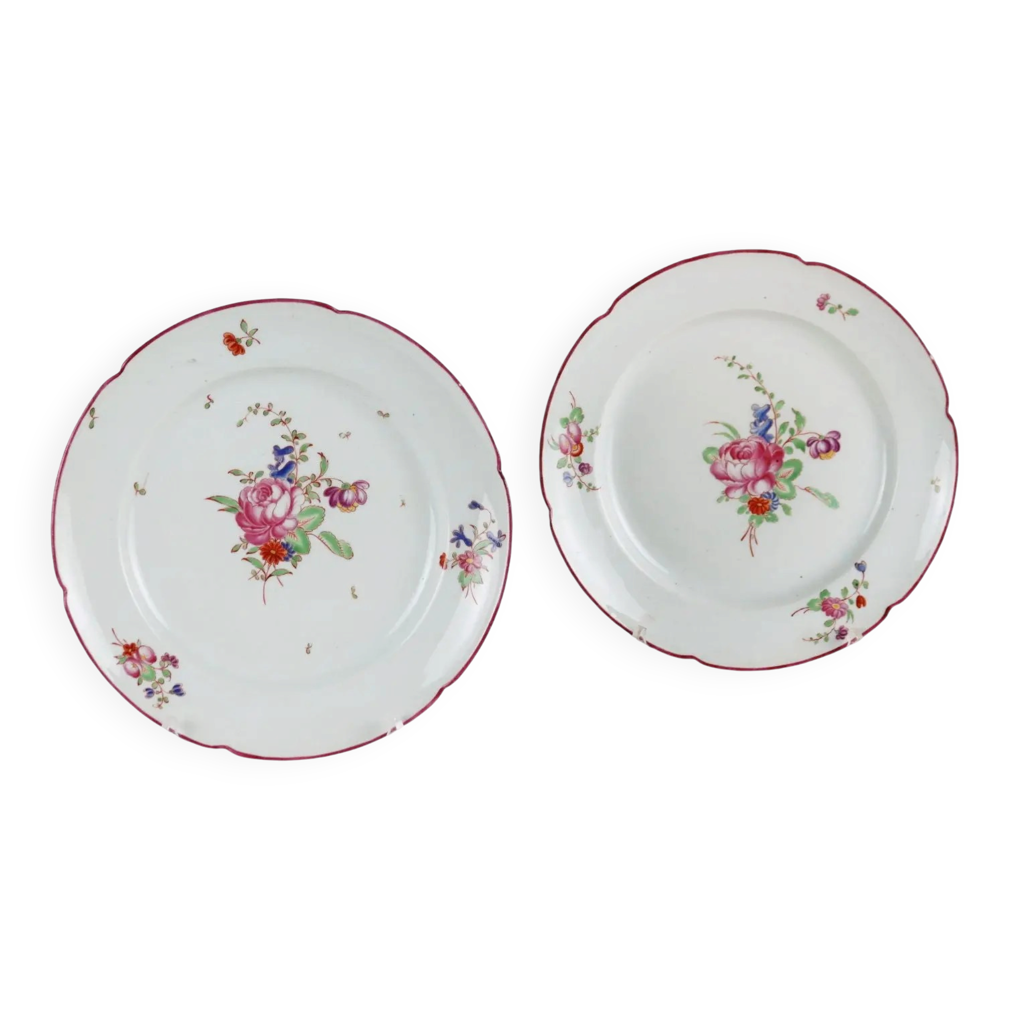 Paire d’assiettes anciennes Ludwigsburg Man en porcelaine, début XIXe siècle