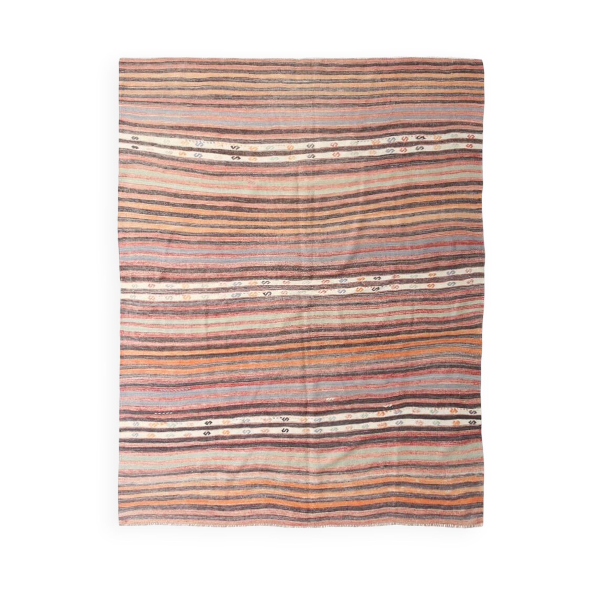 168x217 Tile Color Kilim Rug, Livin Room Rug, 6x7 Antique Vintage Kilim