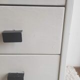 White desk with compass feet circa 1960