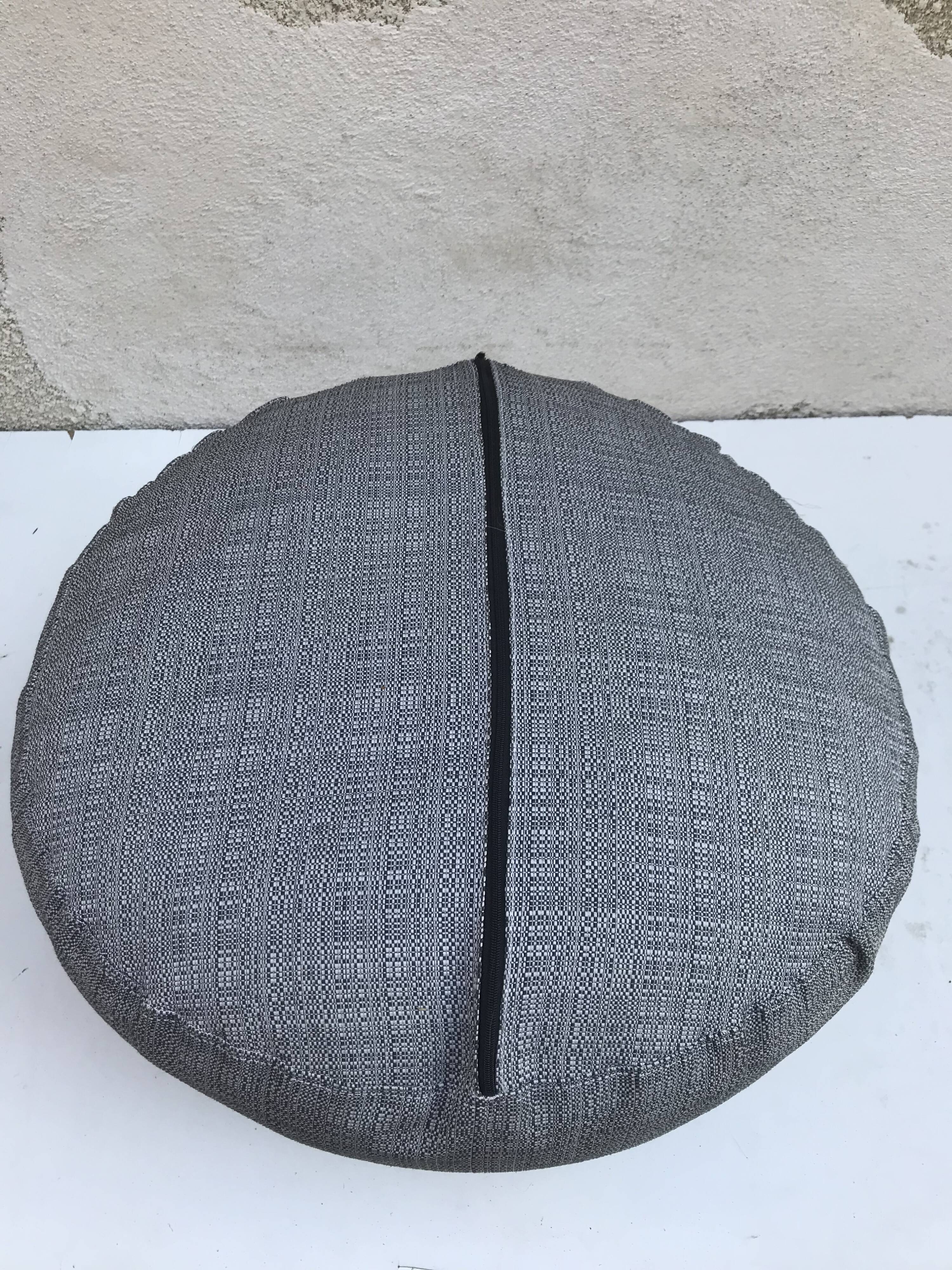 Former ottoman design fabric gray years 70 sitting vintage