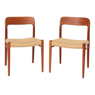 2 chaises Niels Moller, modèle 75, 1950