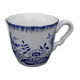 Old glass cup of Sarreguemines floral decoration blue diam 6.5 cm