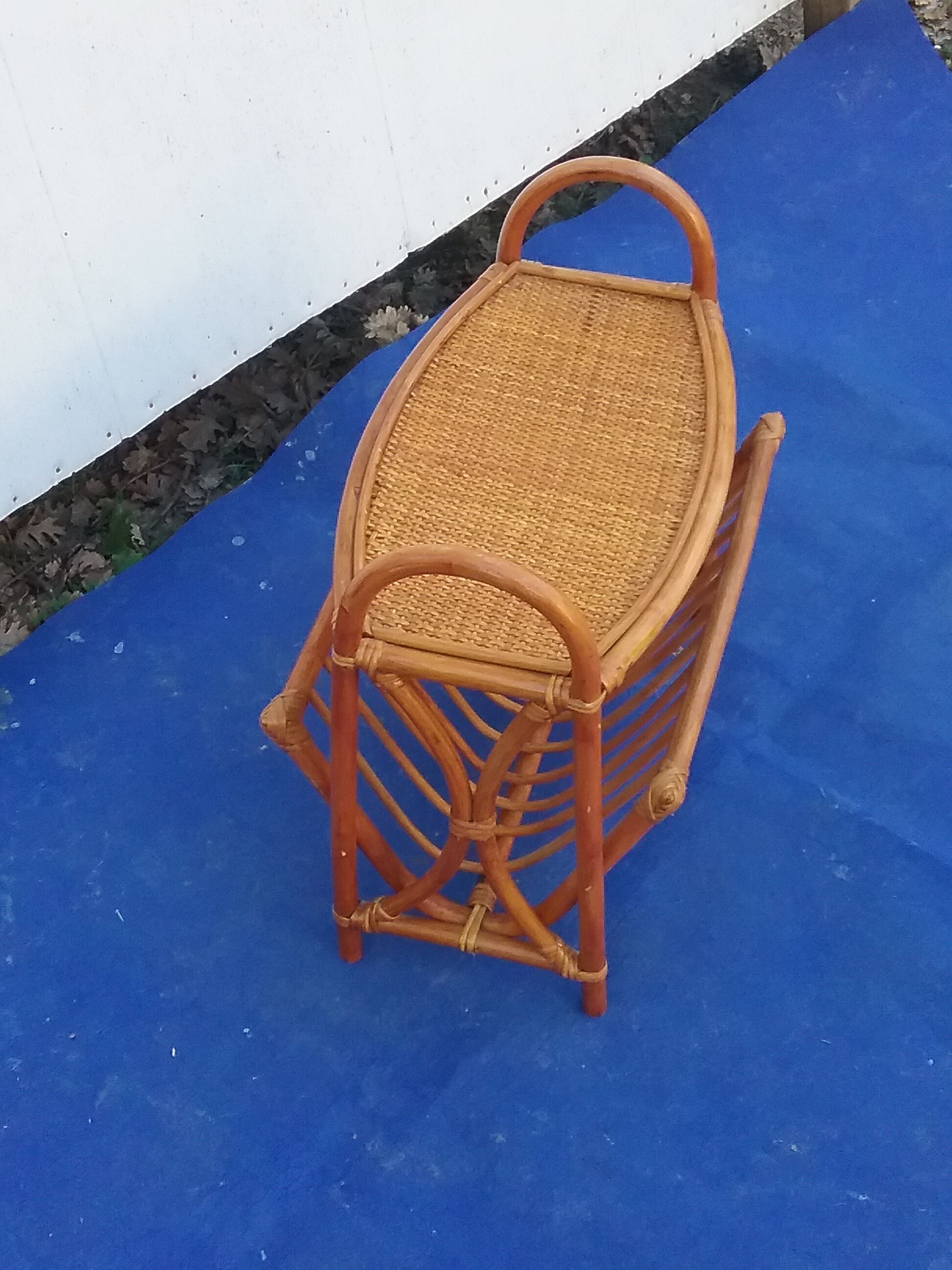 Bamboo and rattan magazine holder