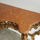 Claude Dalle grande console bois dore plateau marbre signée  Romeo