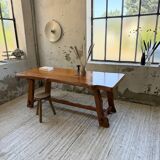 Aranjou farmhouse table in blond elm, 1950s