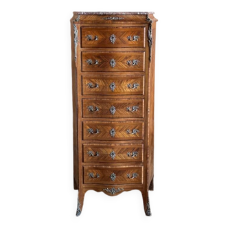 Louis XV style marquetry chest of drawers