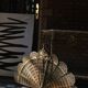 Vintage French brass fire screen, peacock design, 20th century.