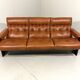 Rosewood and cognac leather canapé by Coja Culemborg, Netherlands, 1970s.