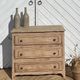 Antique chest of drawers in raw oak with 3 drawers - compass feet