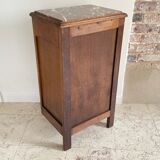 Bedside in oak and marble top