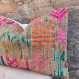 Handmade cushion cover in Berber wool: Moroccan Kilim cushion