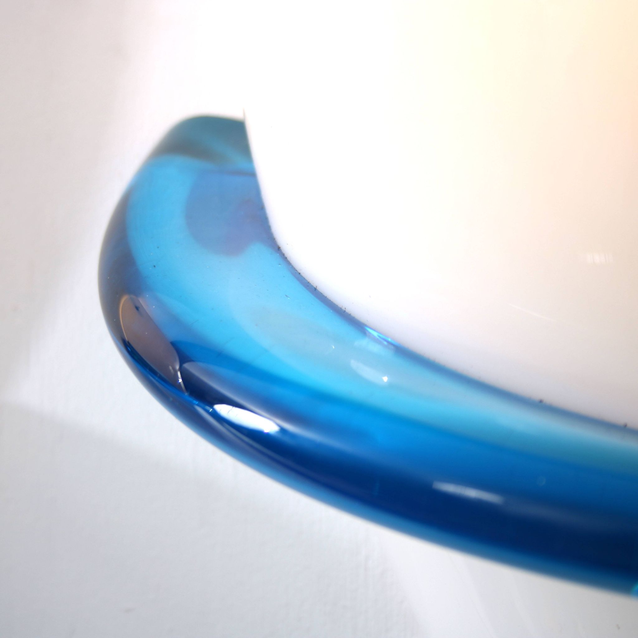 1990s Pair of “Blue Swan” wall lamps by Tinu Aufiero for Venini, Italy