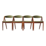Ensemble de quatre chaises en palissandre, design danois, années 70, designer : Kai Kristiansen