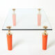 Rare coffee table lacquer orange bronze glass signed Garouste & Bonetti 1995