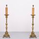 Large 18th century Dutch Brass altar candlesticks Floor lamps .