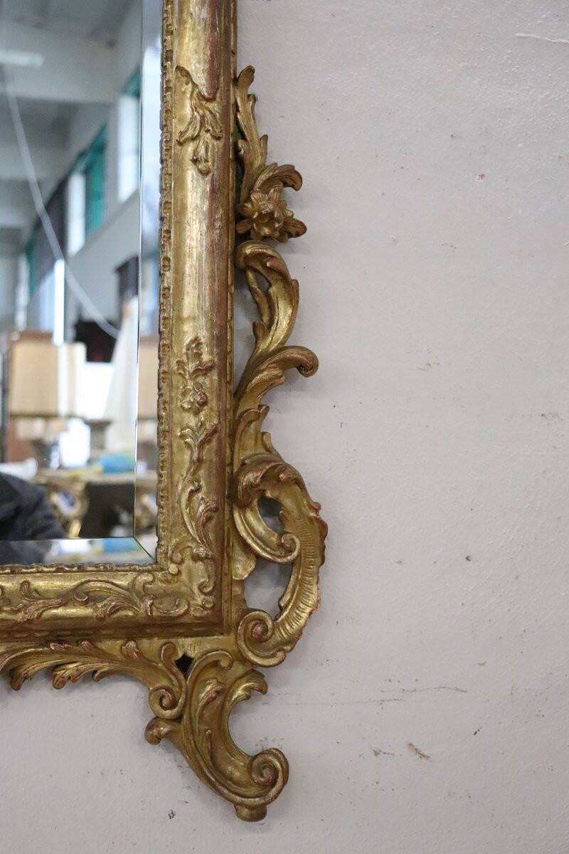 Louis XVI Style Carved And Gilded Wood Wall Mirror, Italy Early 20th Century