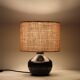 Rare, handcrafted Robert “Rob” Bentsen ceramic table lamp with a jute lampshade / Mid-century Danish modern design / 1960s / 1970s
