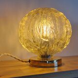Textured Cast Amber Globe Lamp