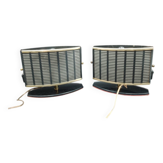 Paire de lampe Aluminor veilleuse télévision chevet métal Vintage 1960's