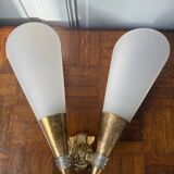 Wall lamp in brass and plastic