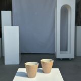 Set of 2 cups / mug Indonesian ceramic (matte brown)