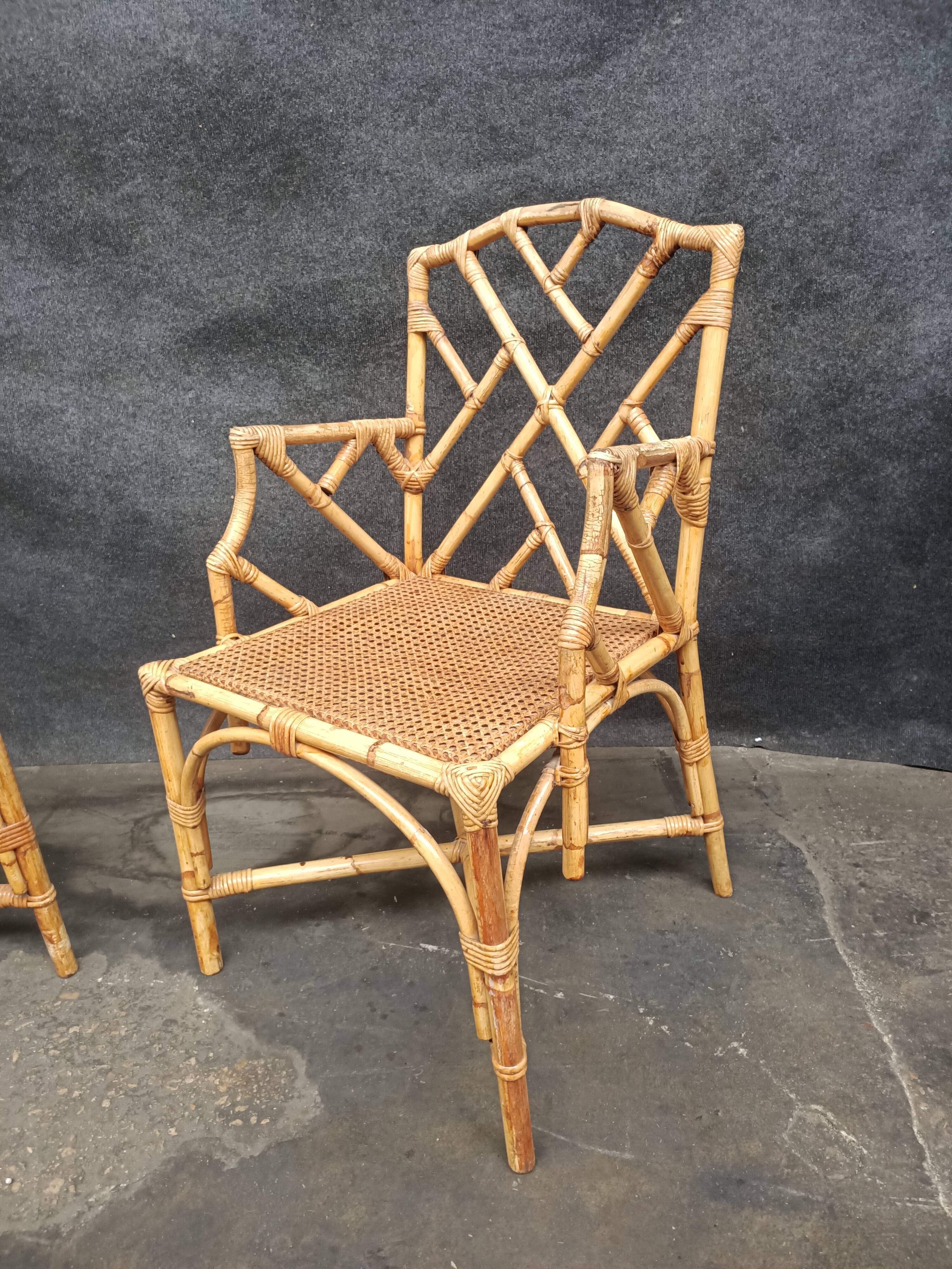 Vintage rattan armchair Italian work