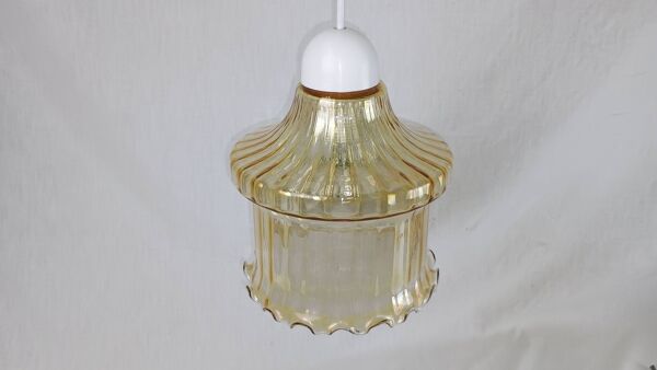 Venini Suspension Vintage en Verre Murano ambre