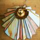 Fan hanging lamp in art deco glass paste year 40/50