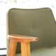 Vintage olive green bouclé armchair model 366