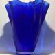 Murano - Cobalt blue glass handkerchief vase 25 cm high