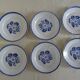 6 flat plates Lunéville old faience 388112 blue flowers