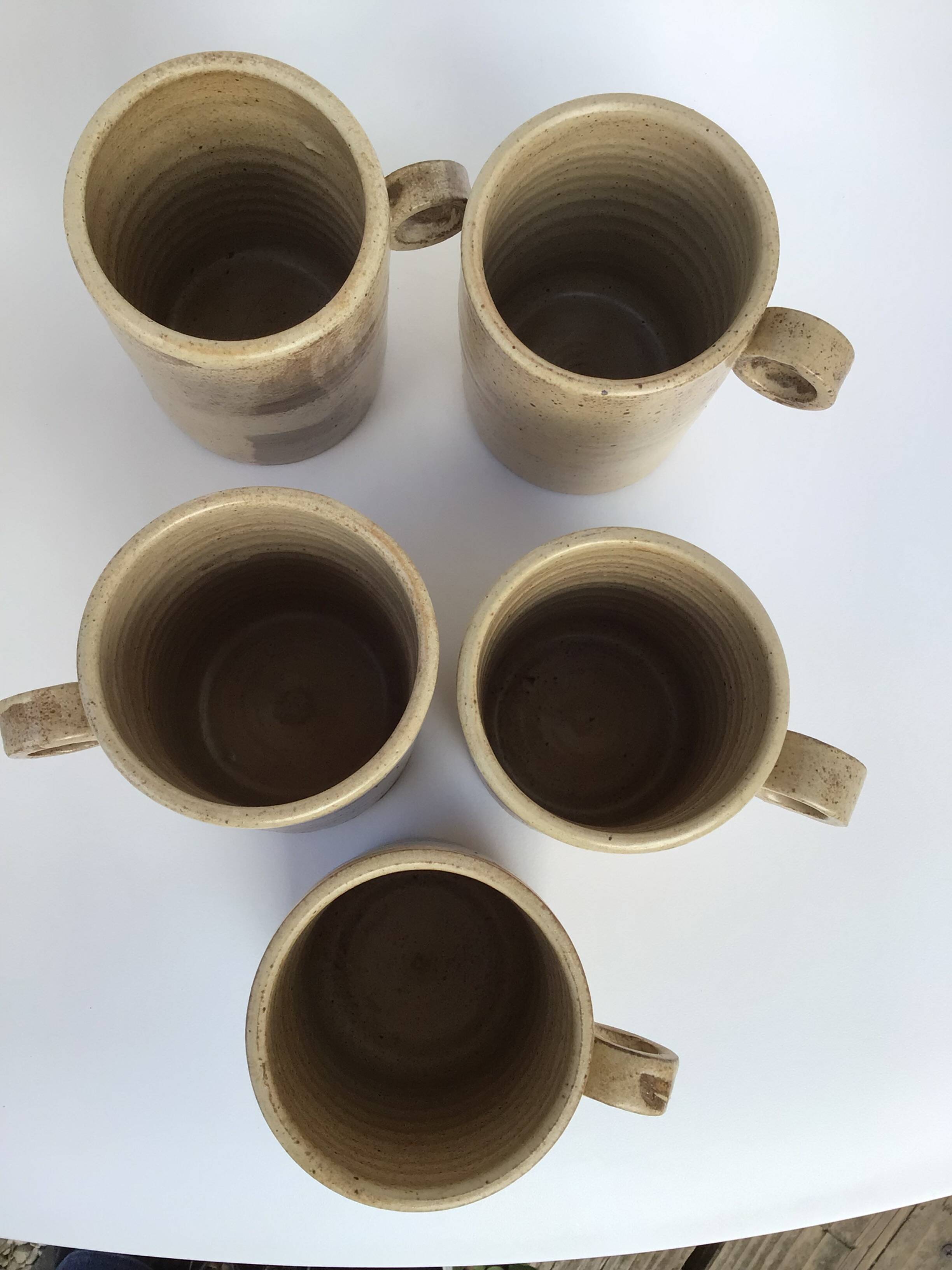 5 Handmade Aus stoneware mugs