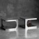 Tables d'appoint modernistes en aluminium, Italie, années 1970
