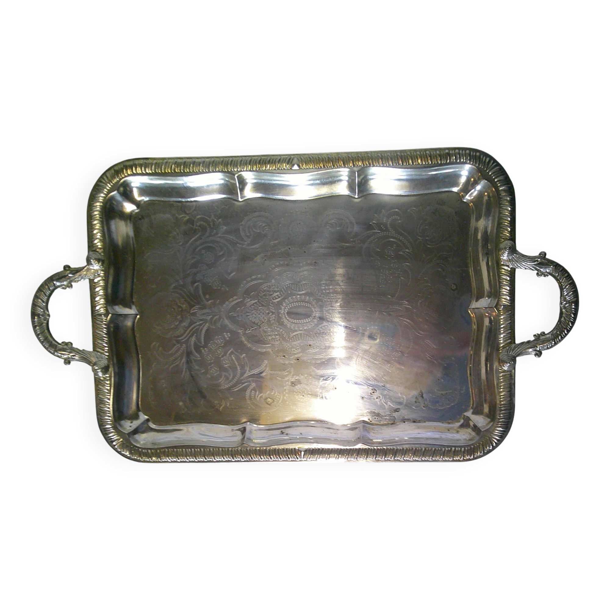 Silver-plated serving tray